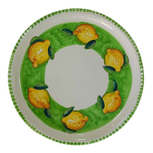 Restaurant Line - Pizza plate handpainted Vietri ceramic. Available soups, dinner, fruit/dessert, placemats, serving dishes.
