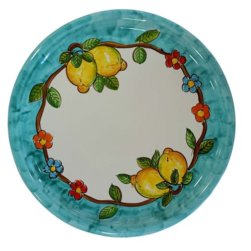 Restaurant Line - handpainted Vietri ceramic. Available soups, dinner, fruit/dessert, placemats, serving dishes.