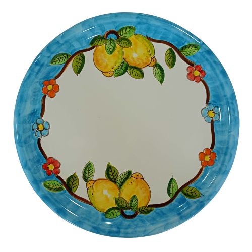 Línea Restaurantes – Plato para Pizza. Línea Limones y Flores. Cerámica de Vietri. Pintado a mano.