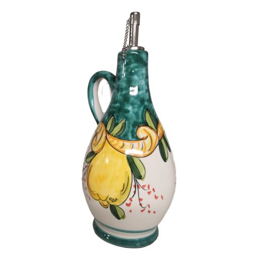 Oil & vinegar cruet bottle with handle. Lemon line.... 2