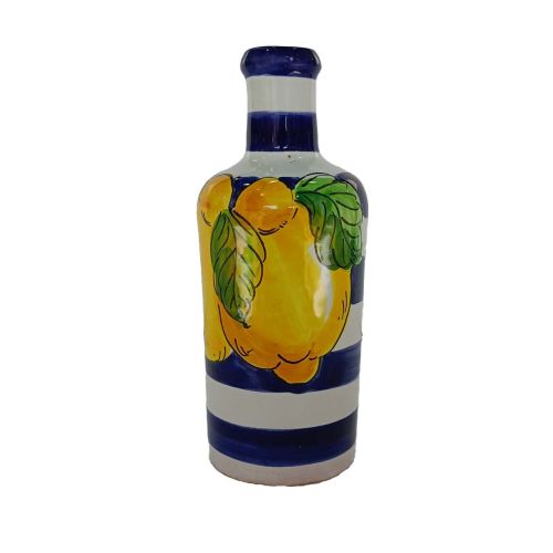 Oliera. Acetiera. Bottiglia olio Aceto. Linea Limoni e Righe. Ceramica di Vietri. Dipinta a mano