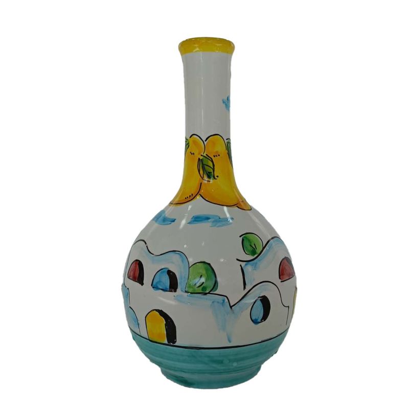 Oil and vinegar bottle, drop-shaped. Houses &...