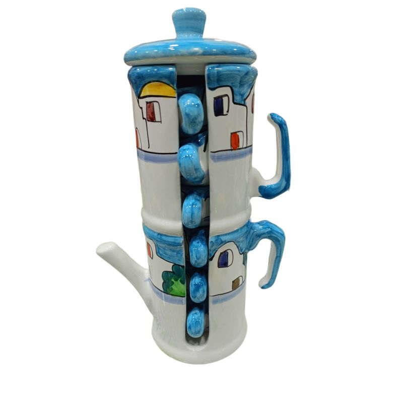 Mokkakanne mit Tassenhalter als Gastgeschenk....