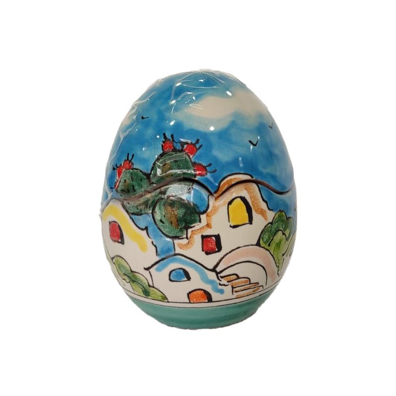 Easter Egg House Line. handpainted Vietri ceramic.