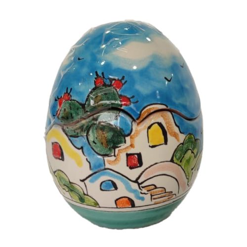 Easter Egg House Line. handpainted Vietri ceramic.