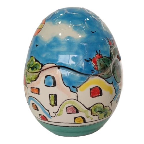 Uova pasquali decoro Fiori e Limoni. Ceramica di vietri.