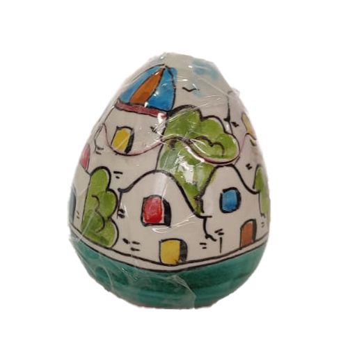 Uova pasquali decoro Fiori e Limoni. Ceramica di vietri.