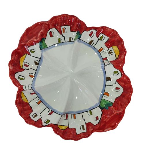 Antipastiera. Cena Fredda. 6 scomparti. Forma conchiglia. Linea Casette. Ceramica di Vietri. Dipinta a mano