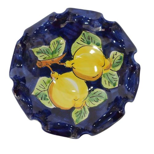 Coppa smerlata Linea Limoni. Ceramica di Vietri dipinta a mano.