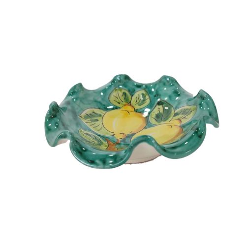 Coppa smerlata Linea Limoni. Ceramica di Vietri dipinta a mano.