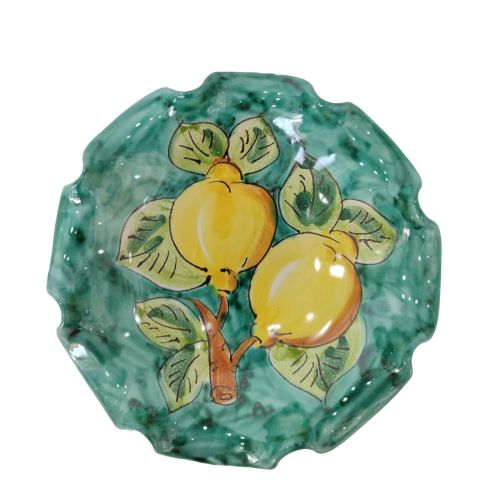 Coppa casas de línea limones. Cerámica Vietri pintada a mano.
