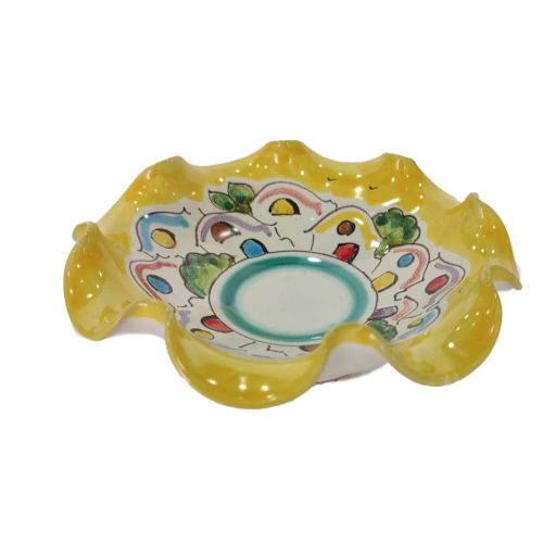 Coppa smerlata Linea Casette. Ceramica di Vietri dipinta a mano.