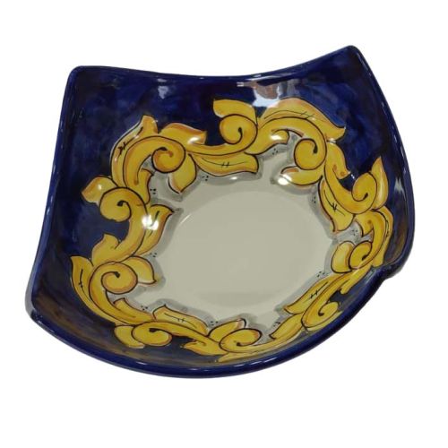 Svuota tasche linea barocco Bordo Blu. Ceramica di Vietri dipinta a mano.