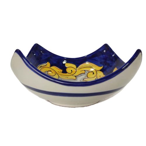 Svuota tasche linea barocco Bordo Blu. Ceramica di Vietri dipinta a mano.