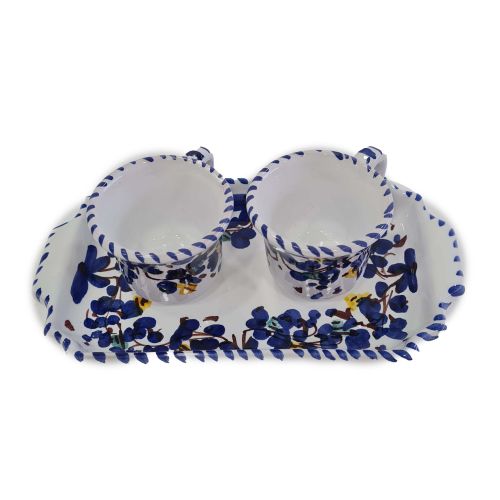 copy of Set of coffe cups with tray handpainted Vietri...