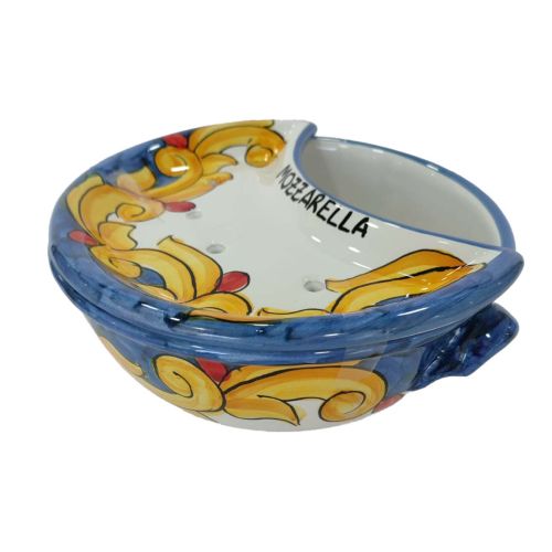 Sponzapane Porta Mozzarella línea barroca - Cerámica Vietri pintada a mano