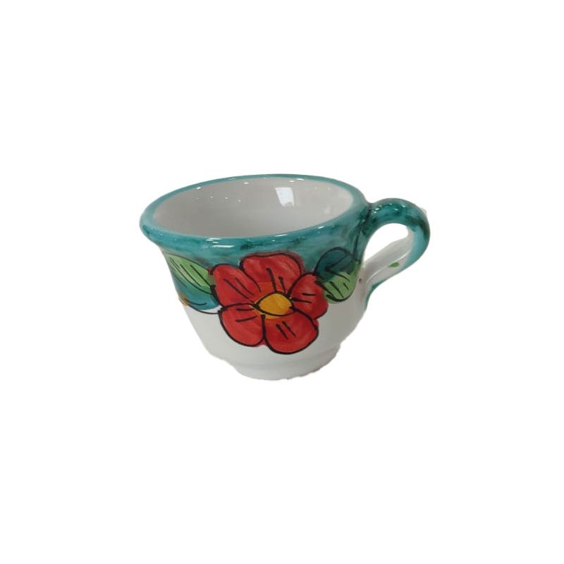 Tray with 6 espresso cups. Flowers & Lemons...