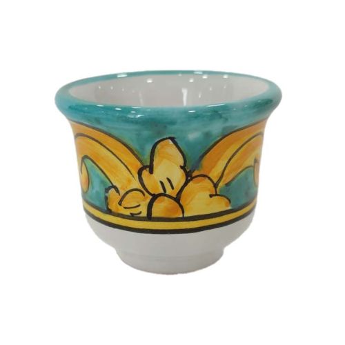 Tray with 6 espresso cups. Baroque & Lemons Line. Vietri ceramic. Hand-painted.