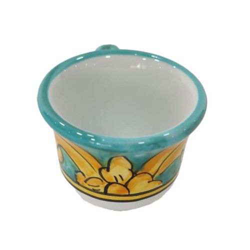 Tray with 6 espresso cups. Baroque & Lemons Line. Vietri ceramic. Hand-painted.