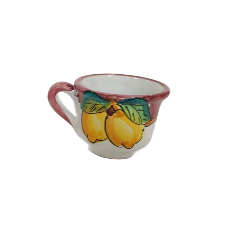 Tray with 6 espresso cups. Flowers & Lemons...