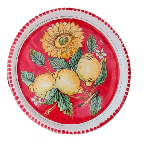 Restaurantlinie – Pizzateller. Zitronen- und Sonnenblumenlinie. Vietri-Keramik. Handbemalt.