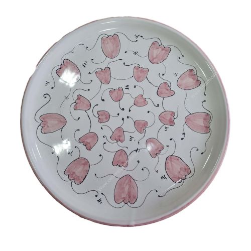 Linea Ristoranti - Piatto Pizza Decoro Tulipani Ceramica di Vietri.