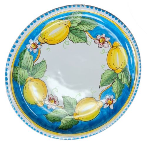Ligne Restaurants – Assiette à pizza. Ligne Citrons. Céramique de Vietri. Peinte à la main.