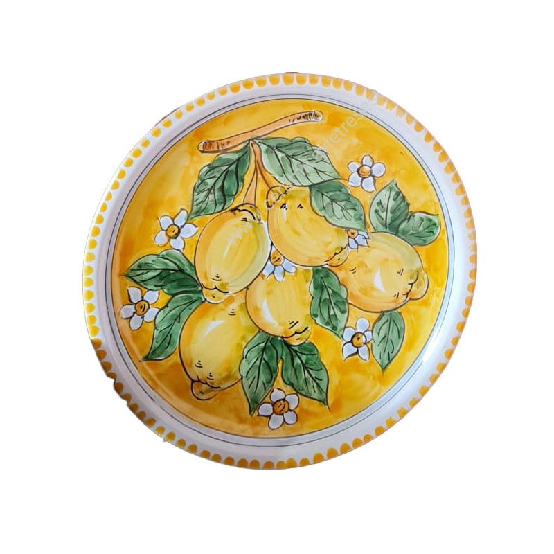 Linea Ristoranti - Piatto Pizza Linea Limoni e Fiori Ceramica di Vietri.