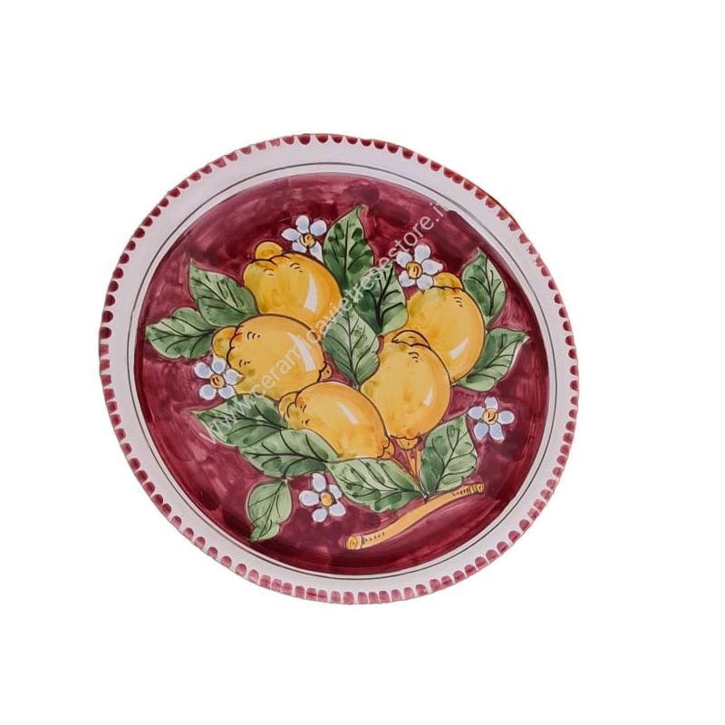 Linea Ristoranti - Piatto Pizza Linea Limoni e Fiori Ceramica di Vietri.