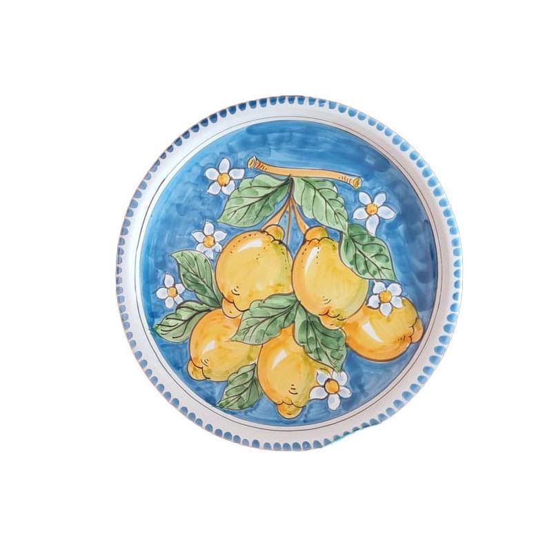 Linea Ristoranti - Piatto Pizza Linea Limoni e Fiori Ceramica di Vietri.