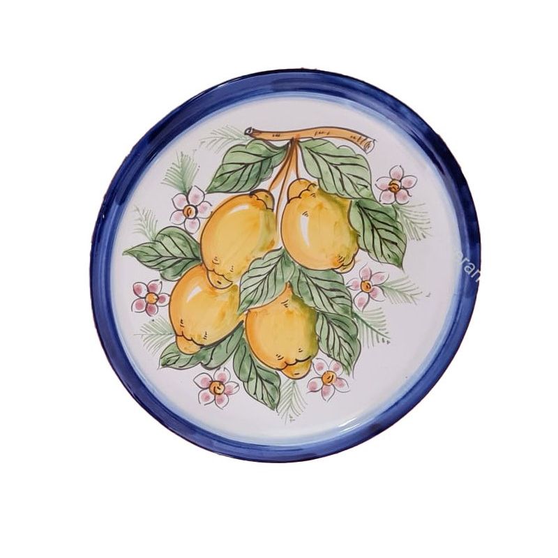 Linea Ristoranti - Piatto Pizza Linea Limoni e Fiori Ceramica di Vietri.