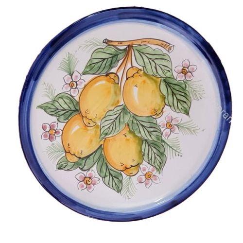 Línea Restaurantes – Plato para Pizza. Línea Limones. Cerámica de Vietri. Pintado a mano.