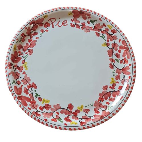 Ligne Restaurant - Assiette à Pizza. Ligne de fleurs en céramique Vietri.