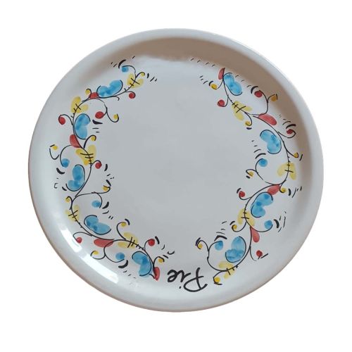 Línea Restaurantes – Plato para Pizza. Línea Barocchetto. Cerámica de Vietri. Pintado a mano.
