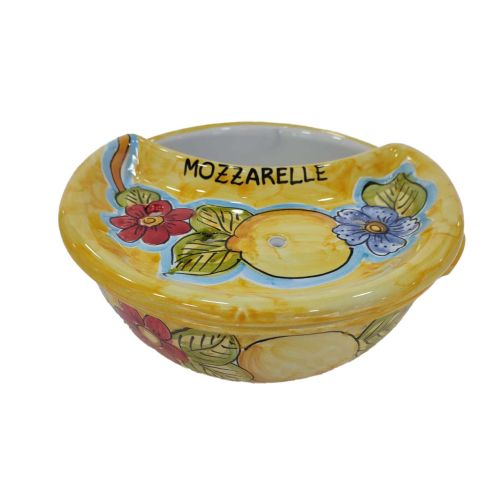 Sponsapane. Apportez de la Mozzarella. Ligne Fleurs et Citrons - Céramique Vietri peinte à la main