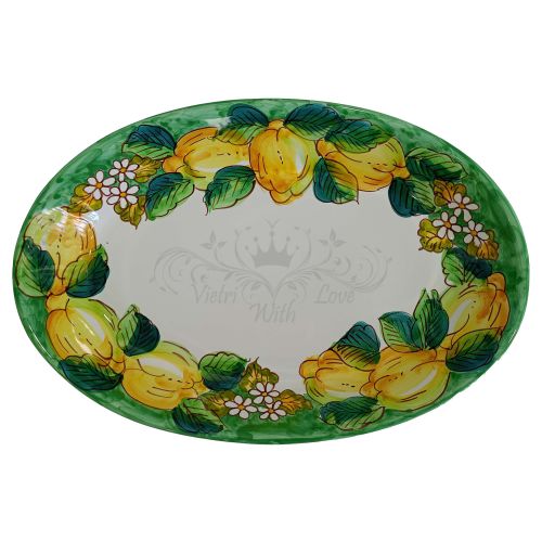 Oval bowl platter. Serving dish. Lemons & Orange Blossoms...