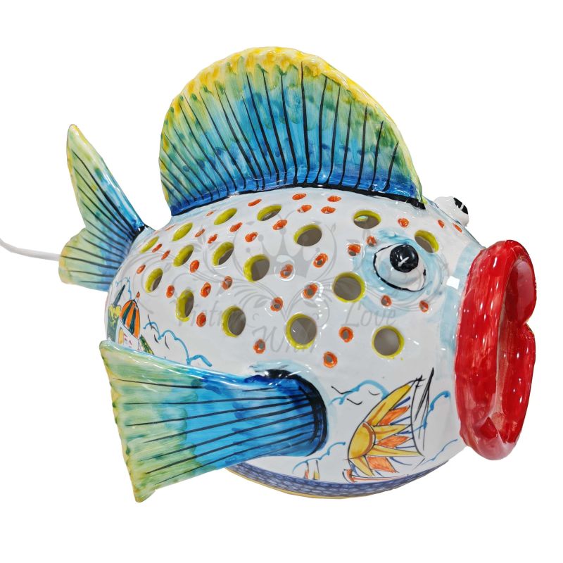 Fish. Home ornaments Lamp handpainted Vietri...