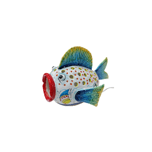 Poisson. Ornements lumière pour la maison peints à la main en céramique de Vietri Articles d'ameublement pour votre maison