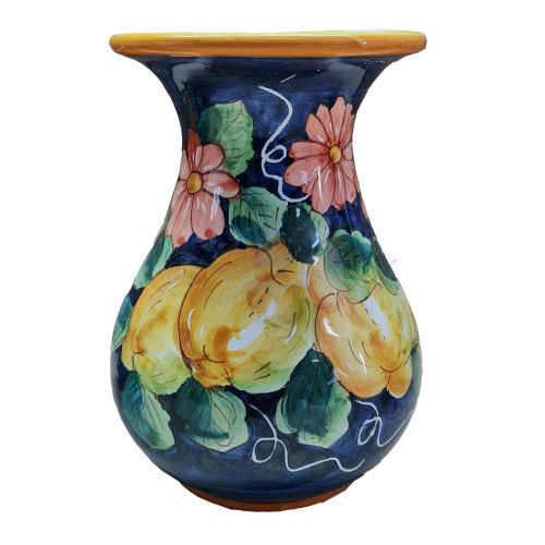 Vaso portafiori Porta fiori. Linea Limoni. in Ceramica di Vietri dipinta a mano.