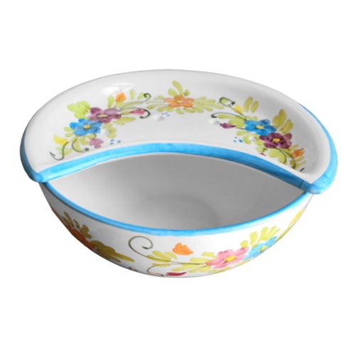 Mozzarella Cheese Pot spring line - handpainted Vietri ceramic