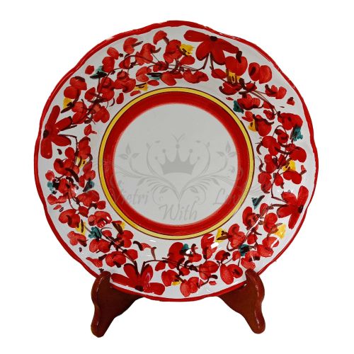 Piatto linea fiorellini in ceramica vietrese