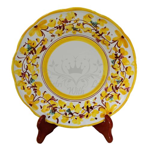 Plato. Línea Flores de Primavera. Big Mama. Cerámica de Vietri. Pintado a mano. Llano, hondo, postre o bajo plato.