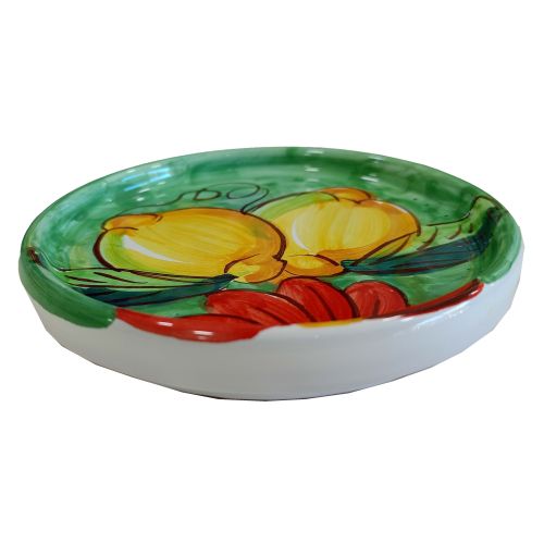 Sotto bicchiere e/o Sotto Bottiglia Linea Fiori e Limoni. Dipinto a mano Ceramica vietrese