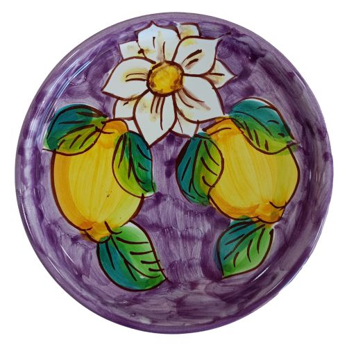 Untersetzer und/oder Flaschenunterlage. “Zitronen und Blumen”-Linie. Vietri-Keramik. Handbemalt.