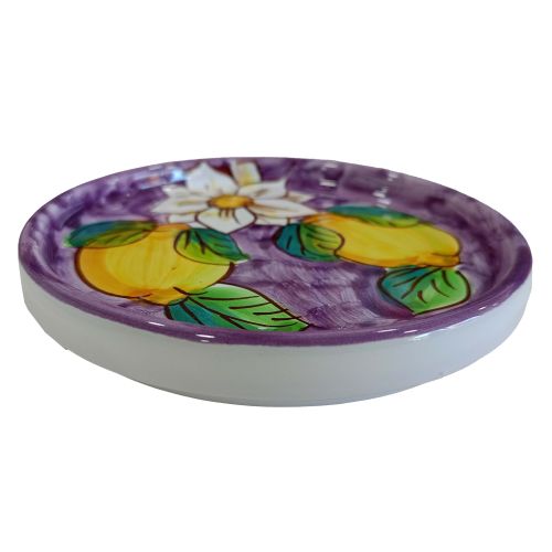 Posavasos y/o Bajo Botella. Línea “Limones y Flores”. Cerámica de Vietri. Pintado a Mano.