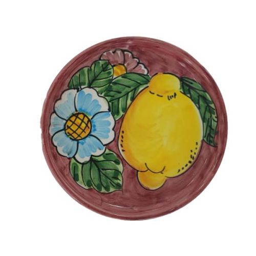 Under glass and/or under bottle. Hand painted Vietri ceramic