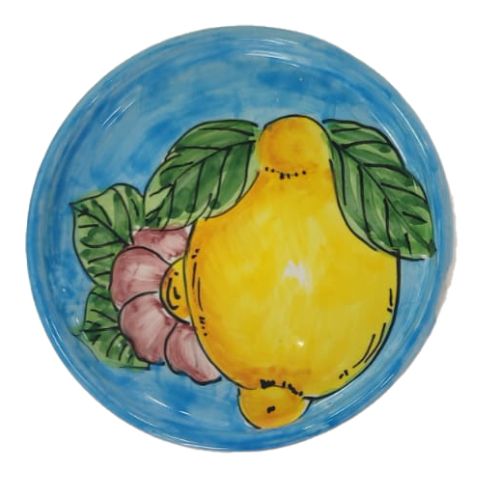 Under glass and/or under bottle. Hand painted Vietri ceramic