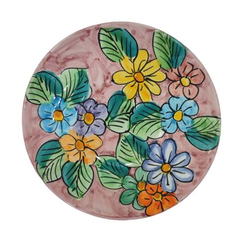 Sotto bicchiere e/o Sotto Bottiglia Linea Fiori. Dipinto a mano Ceramica vietrese