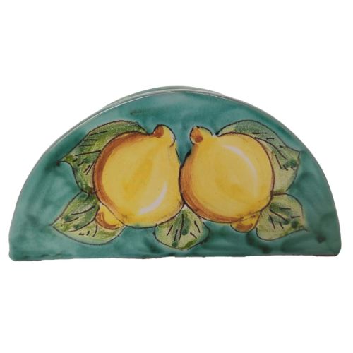 Napkin holder Lemons Line. handpainted Vietri ceramic