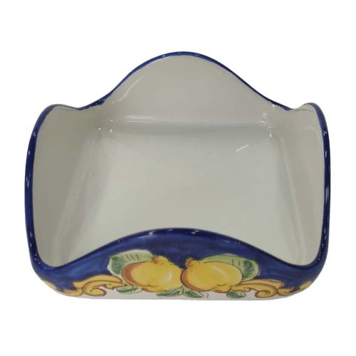 Porta tovaglioli Linea Limoni. Ceramica di vietri dipinta a mano
